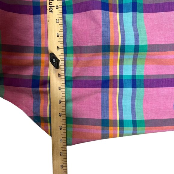 Vintage Single Needle Tailoring Shirt Mens Large Pink Plaid Button Front - Picture 9 of 11